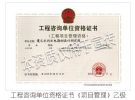 咨询(项目管理)乙级